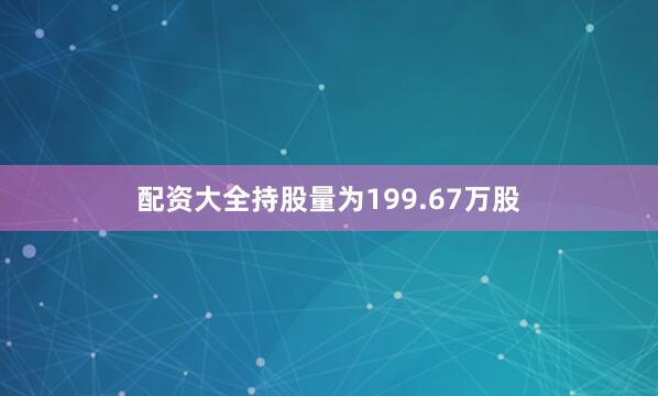 配资大全持股量为199.67万股